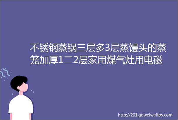 不锈钢蒸锅三层多3层蒸馒头的蒸笼加厚1二2层家用煤气灶用电磁炉